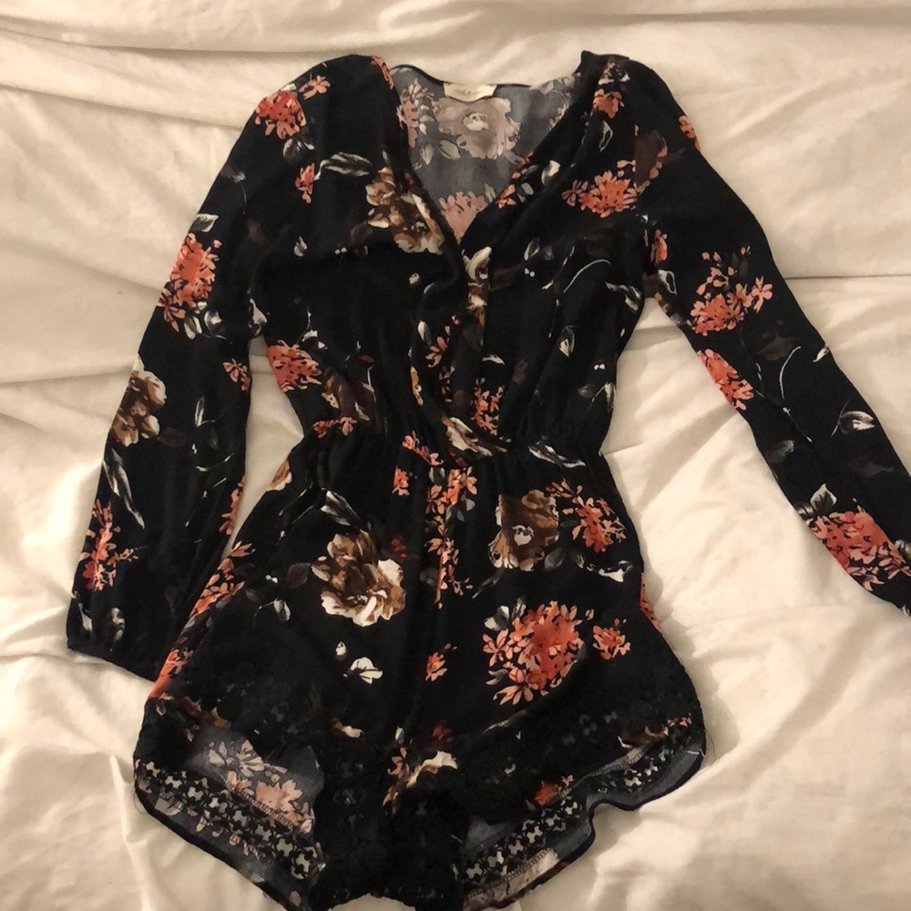 Black Floral Romper